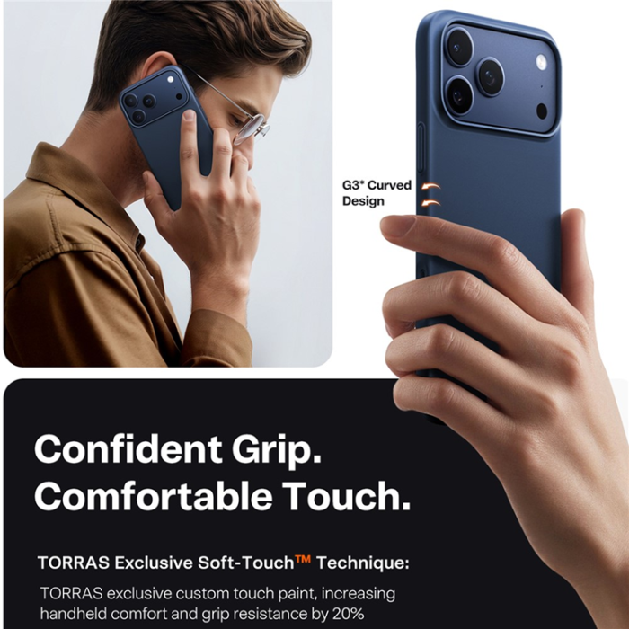 Torras - TORRAS iPhone 17 Pro Mobilskal MagSafe Shockproof - Mörkblå