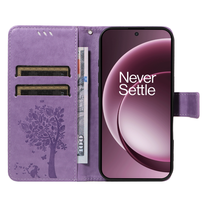 A-One Brand - OnePlus 15 5G Plånboksfodral Cat Tree Pattern Konstläder