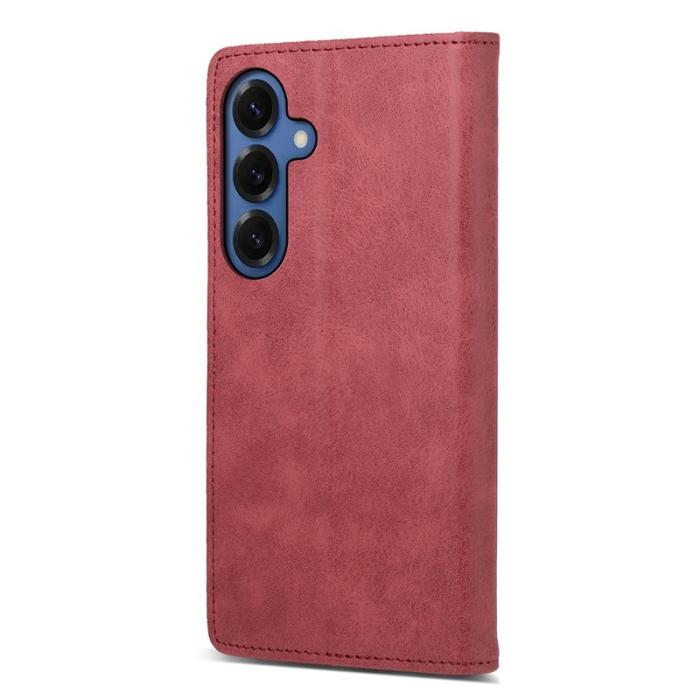 OEM - Samsung Galaxy S26+ Plånboksfodral RFID Skydd Konstläder - Röd