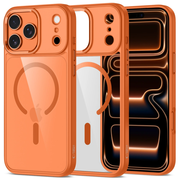 Tech-Protect - Tech-Protect iPhone 17 Pro Mobilskal Magsafe - Orange/Clear