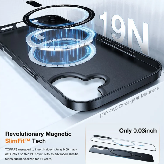 Torras - Torras iPhone 16 Mobilskal Magsafe Shockproof - Svart
