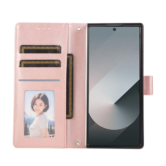 A-One Brand - Galaxy Z Fold7 Plånboksfodral Med Handledsrem - Roséguld
