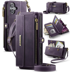 Caseme - Caseme iPhone 16 Plånboksfodral RFID Blocking Zipper - Lila