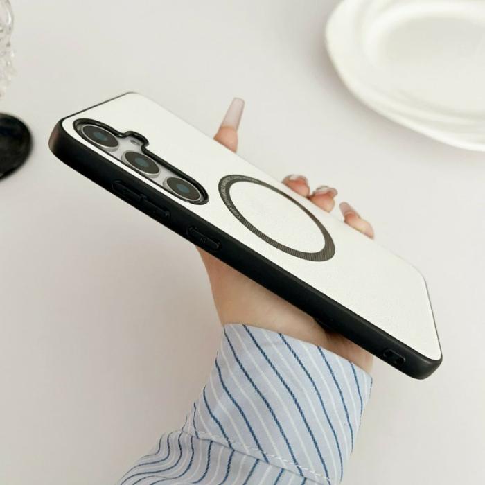 OEM - Mobilskal för Samsung Galaxy S26 Magnetiskt Anti-Drop PU + PC - Vit