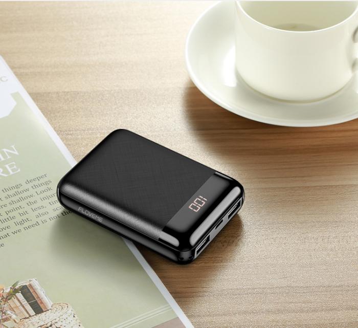 Floveme - Floveme Powerbank Mini Digital Display 10000mah - Svart