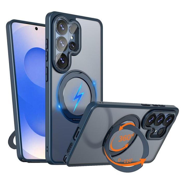OEM - Mobilskal för Samsung Galaxy S26 Ultra Magnetiskt TPU + Kickstand - Marinblå
