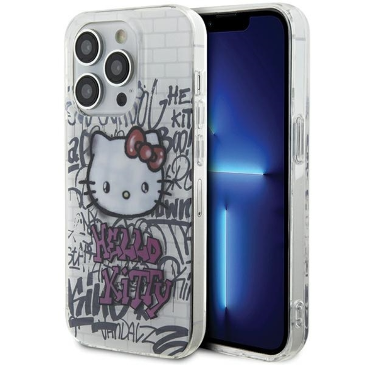 Hello Kitty iPhone 13 Pro Mobilskal Kitty On Bricks Graffiti - Vit | 2353 | AlltMobil