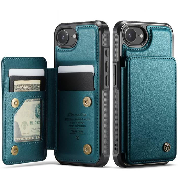 Caseme - CASEME C22 iPhone 16e Fodral Konstläder med RFID, Grön