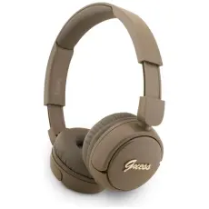 Guess - Guess Over-Ear H&ouml;rlurar Bluetooth 5.3 Metal Logo Script - Brun