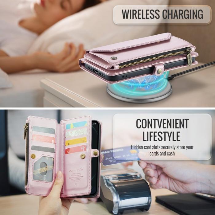 Caseme - CASEME Plånboksfodral Konstläder för iPhone 12 Pro Max - Rosa
