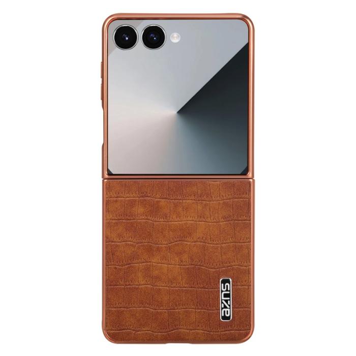 AZNS - AZNS Samsung Galaxy Z Flip7 Fodral - Elektroplätering PU + PC - Brun