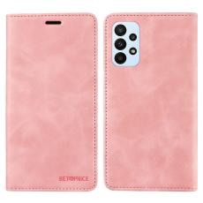 BETOPNICE - BETOPNICE 003 Samsung Galaxy A73 5G Pl&aring;nboksfodral Konstl&auml;der - Rosa