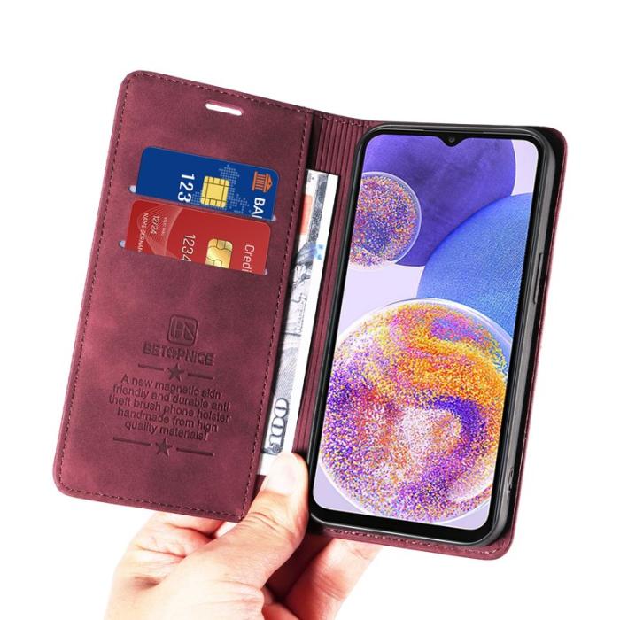 BETOPNICE - BETOPNICE 003 Samsung Galaxy A73 5G Plånboksfodral Konstläder - Röd