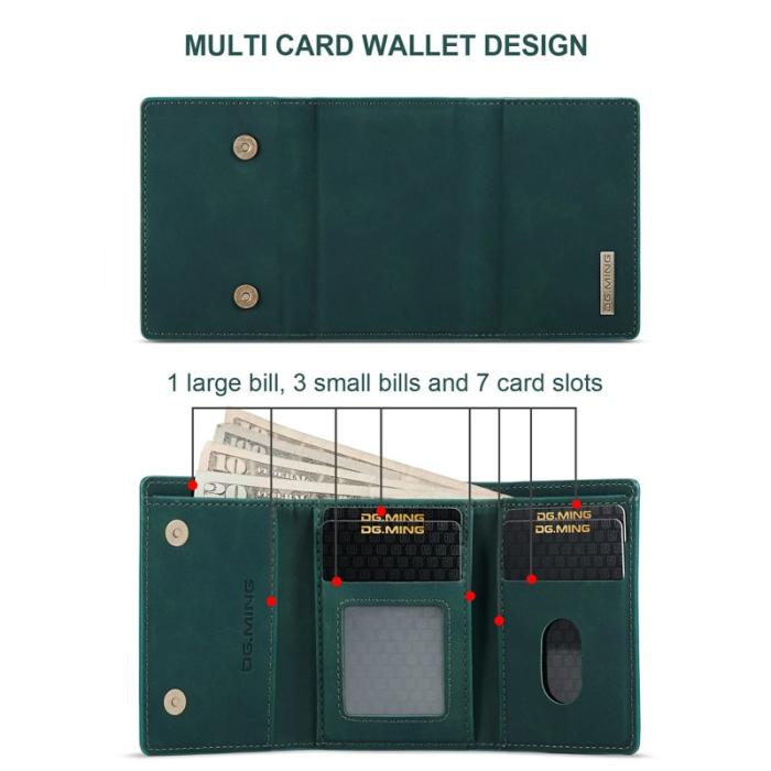 DG.MING - DG.MING M1 Series 2-in-1 Wallet + Hybrid Cover iPhone 11 Pro Max Grön