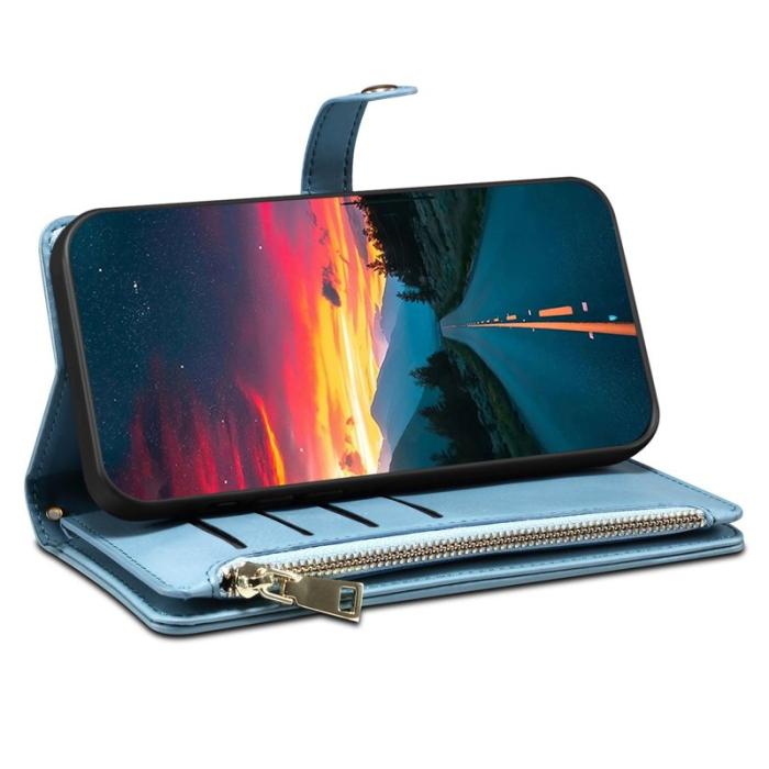 ESEBLE - ESEBLE Galaxy Series iPhone 16 Pro Max Plånboksfodral Konstläder - Blå