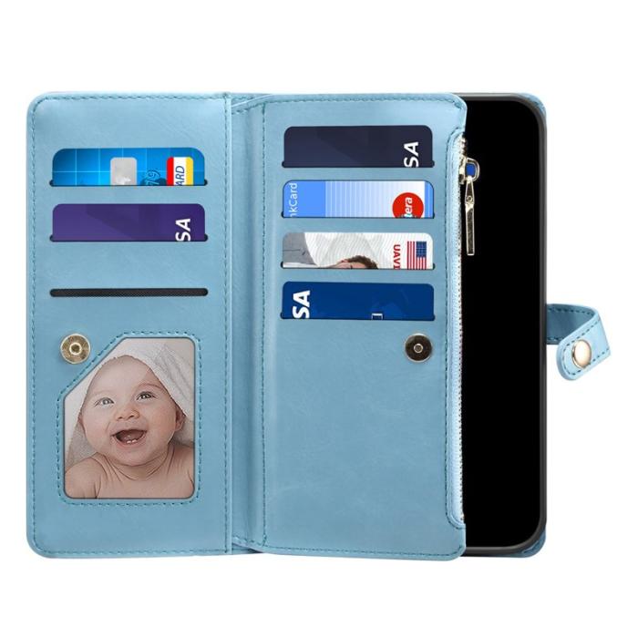ESEBLE - ESEBLE Galaxy Series iPhone 16 Pro Max Plånboksfodral Konstläder - Blå