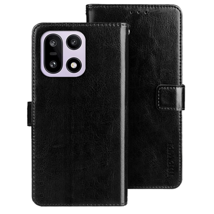 IDEWEI - IDEWEI OnePlus 15 5G Plånboksfodral Crazy Horse Läder - Svart