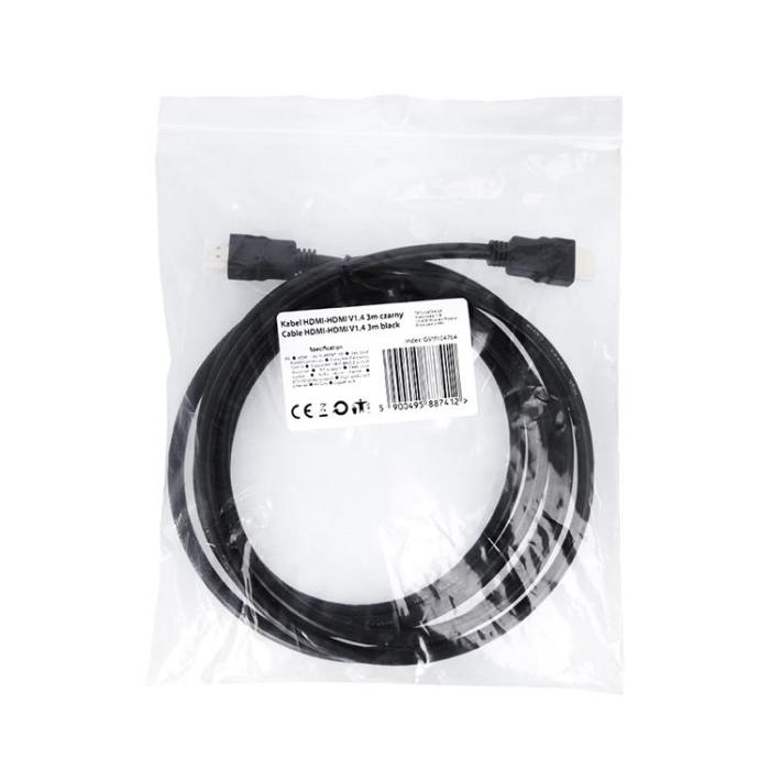 OEM - HDMI Till HDMI kabel V1.4 3m - Svart