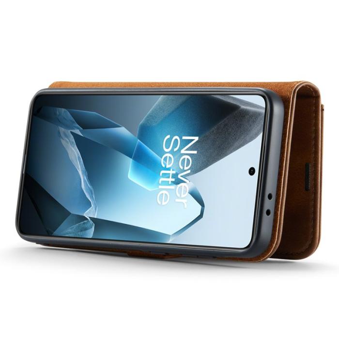 DG.MING - DG.MING OnePlus 13 Plånboksfodral Äkta Läder Avtagbart - Brun