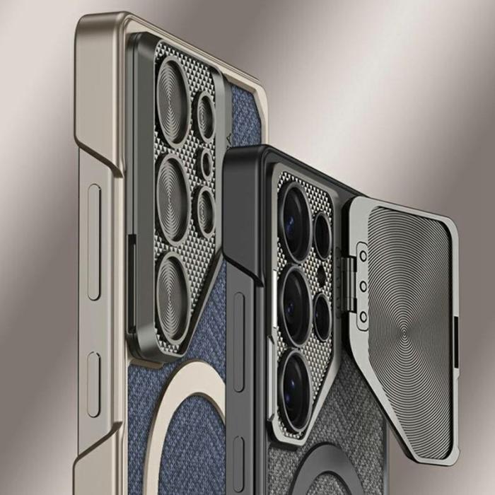 GKK - GKK Samsung Galaxy S25 Ultra Fodral - Äkta läder - Grå