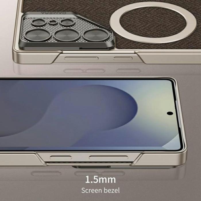 GKK - GKK Samsung Galaxy S25 Ultra Fodral - Äkta läder - Grå