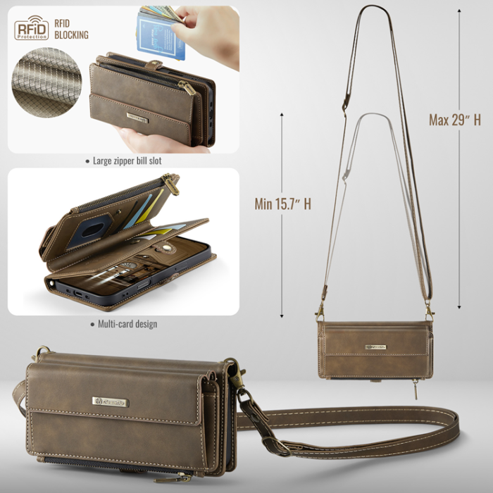 Caseme - CASEME iPhone Air Plånboksfodral Zipper RFID C39 - Brun