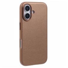 X-Level - X-LEVEL Mobilskal till iPhone 16 PU L&auml;der H&aring;rd PC St&ouml;tt&aring;lig Guld
