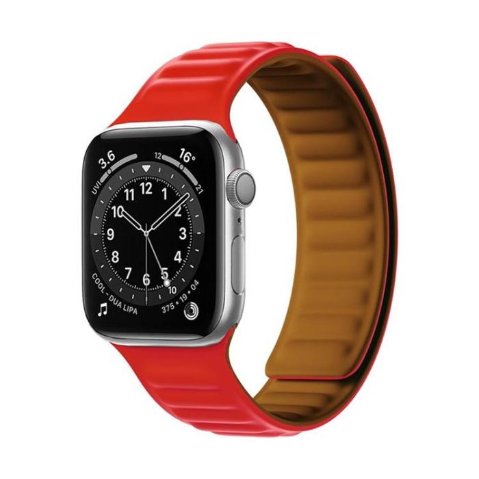 OEM - Apple Watch 7/8 (45mm) Armband Magnetic Strap - Röd