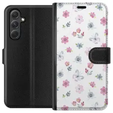 Gustaf - Pl&aring;nboksfodral till Samsung Galaxy A05s med Blommor och fj&auml;rillar