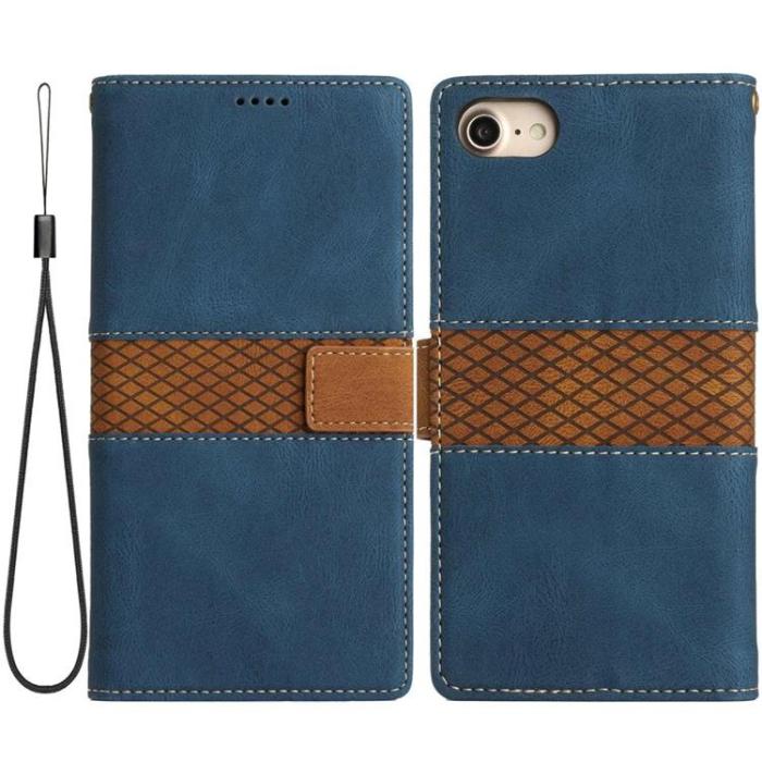 UTGATT1 - iPhone 7/8 Plus Plånbokfodral Grid PU-Läder - Blå
