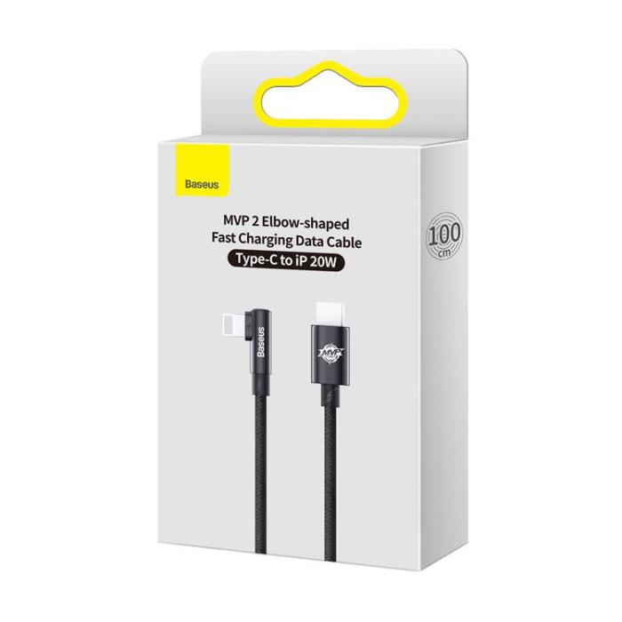 BASEUS - Baseus USB-C till Lightning kabel 20W 1m MVP 2 Vinklad
