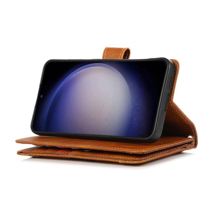 OEM - Samsung Galaxy S26/S26 Pro Fodral Äkta Läder Magnetiskt Skydd - Brun