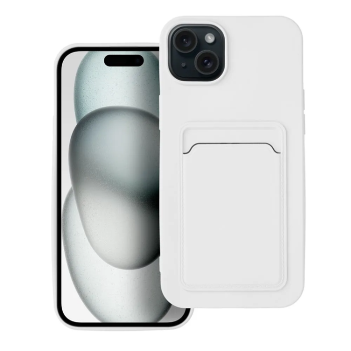 OEM - iPhone 15 Mobilskal Korthållare - Vit