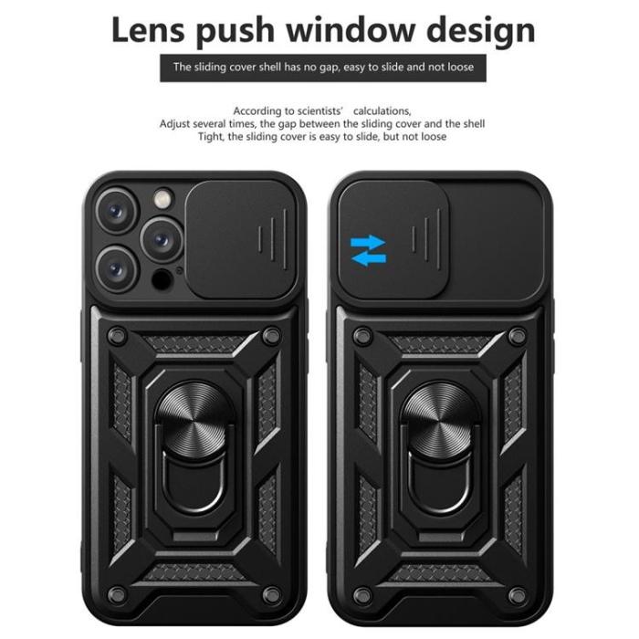 OEM - iPhone 14 Pro Skal Kameraskydd Kickstand - Svart