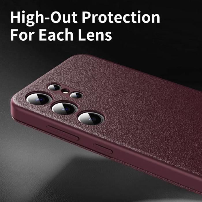 OEM - Samsung Galaxy S26 Ultra Skal Läder Smart View - Vinröd