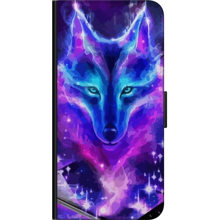 iSecrets - Plånboksfodral till Motorola Moto G9 Plus med Neon Varg