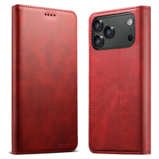 A-One Brand - SUTENI iPhone 17 Pro Max Plånboksfodral PU Läder - Röd