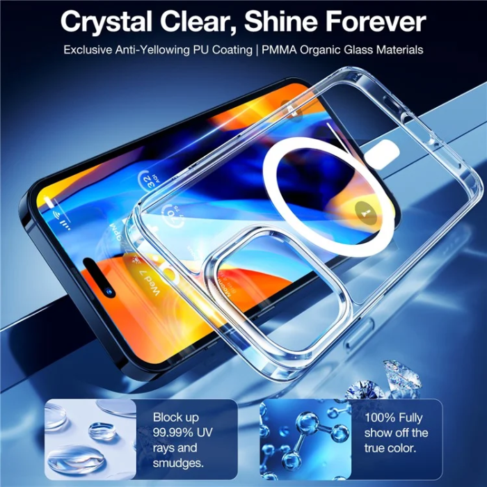 Torras - Torras iPhone 15 Pro Mobilskal Magsafe - Transparent