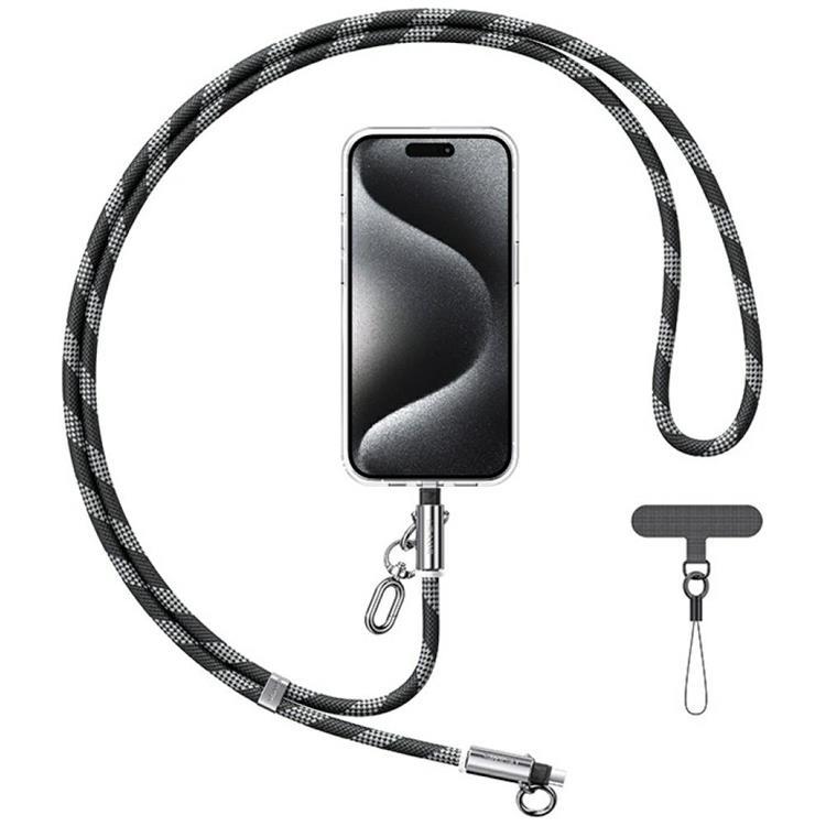 USAMS USB-C Till Lightning Kabel 1.2m Lanyard - Svart | 3541 | AlltMobil