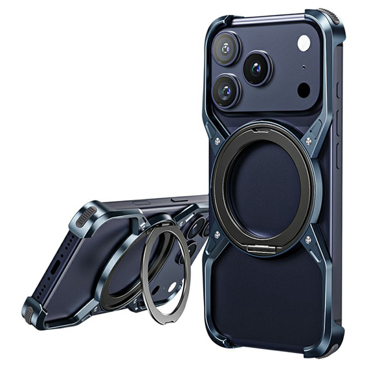 iPhone 17 Pro Max Mobilskal Bumper Frameless Kickstand - Blå (Blå) | 2353 | AlltMobil