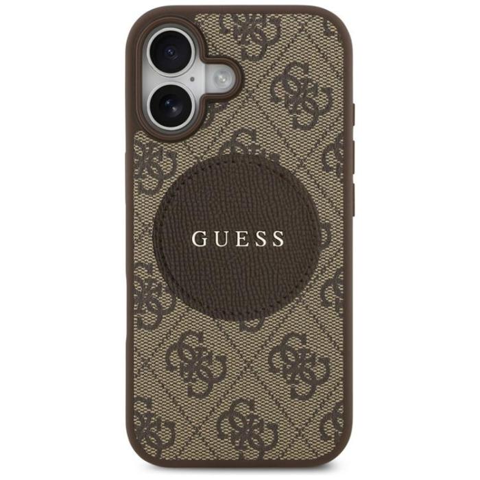 Guess - Guess iPhone 17 Mobilskal MagSafe 4G Circle Classic Logo - Brun