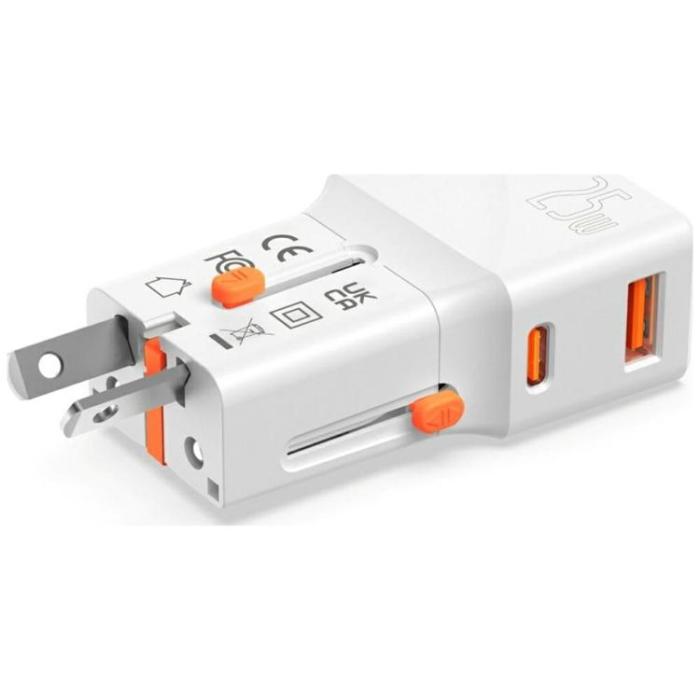 4smarts - 4smarts Reseladdare 25W 1x USB-C 1xUSB-A Nomad Pocket - Vit