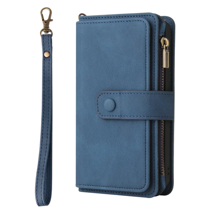A-One Brand - iPhone 17 Air Konstläder Plånboksfodral Zipper Rem
