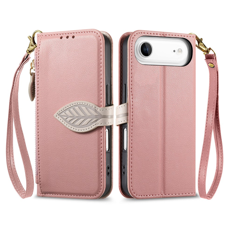 iPhone Air Plånboksfodral Leaf Magnetiskt Spänne Konstläder (Roséguld) | 2353 | AlltMobil