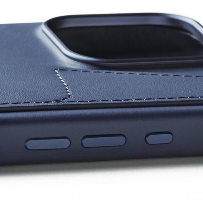 Mujjo - Mujjo iPhone 16 Pro Max Mobilskal MagSafe Korthållare - Blå