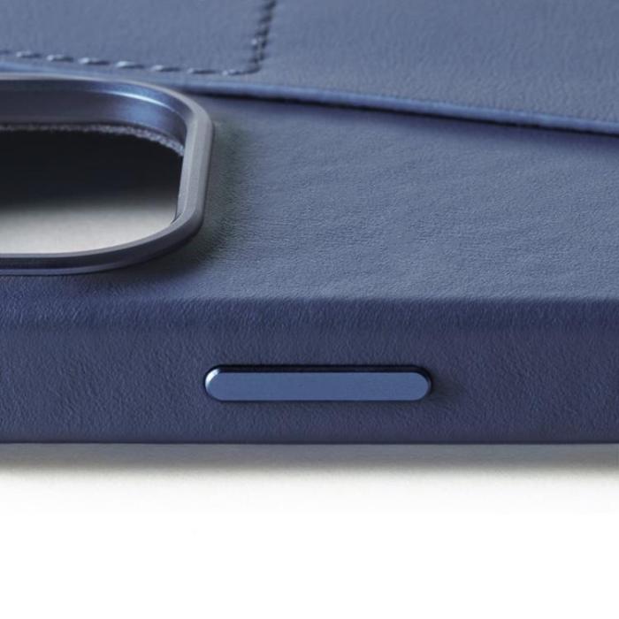 Mujjo - Mujjo iPhone 16 Pro Max Mobilskal MagSafe Korthållare - Blå