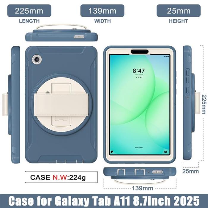A-One Brand - Galaxy Tab A11 Skal Rotary Kickstand med Handrem