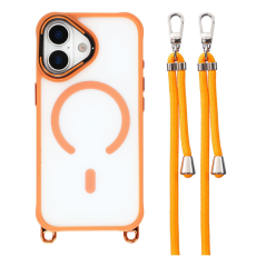 OEM - Mobilskal till iPhone 17 MagSafe med Justerbart Axelband Kamerastativ - Orange
