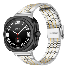 A-One Brand - Galaxy Watch 8/8 Classic (40/44/46mm) Armband Stainless Steel - Silver/Guld