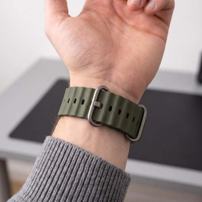 Tech-Protect - Tech-Protect Armband För Apple Watch (44/45/46/49mm) Icon Pro - Militray Grön